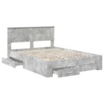 vidaXL Rám postele Betónová šedá 160 x 200 cm Kompozitné drevo – Obrázok 5