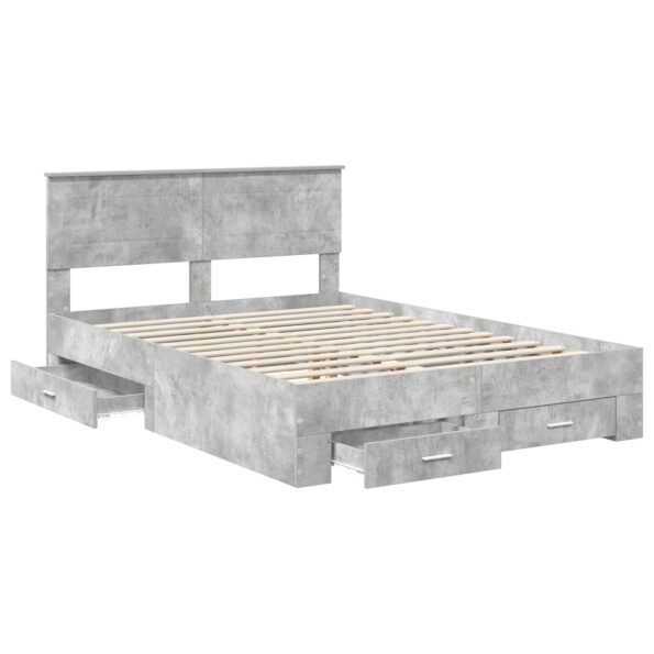 vidaXL Rám postele Betónová šedá 160 x 200 cm Kompozitné drevo – Obrázok 5