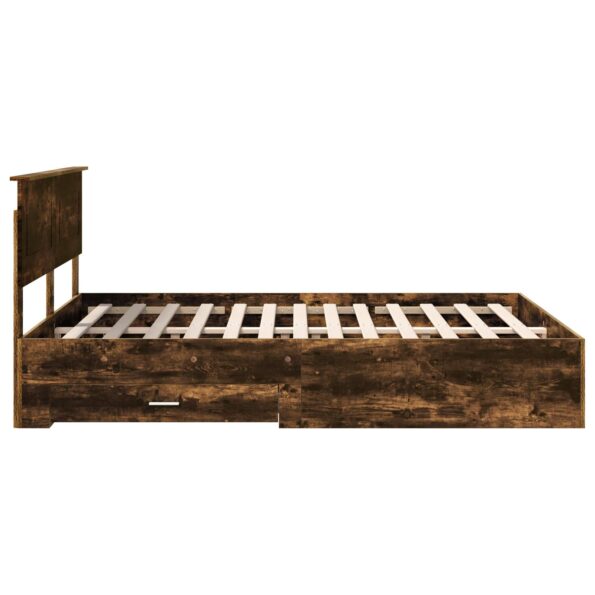 vidaXL Rám postele Dymová dub 150 x 200 cm Kompozitné drevo – Obrázok 9