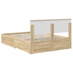 vidaXL Rám postele Sonoma dub 140 x 190 cm Kompozitné drevo – Obrázok 10