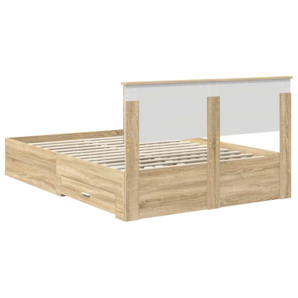 vidaXL Rám postele Sonoma dub 140 x 190 cm Kompozitné drevo – Obrázok 10