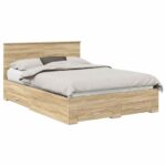 vidaXL Rám postele Sonoma dub 140 x 190 cm Kompozitné drevo – Obrázok 2