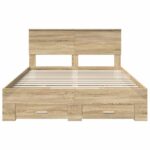 vidaXL Rám postele Sonoma dub 140 x 190 cm Kompozitné drevo – Obrázok 8