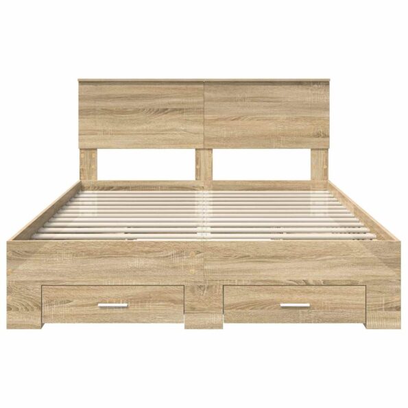 vidaXL Rám postele Sonoma dub 140 x 190 cm Kompozitné drevo – Obrázok 8