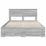 vidaXL Rám postele Sivý Sonoma 140 x 190 cm Kompozitné drevo – Obrázok 8