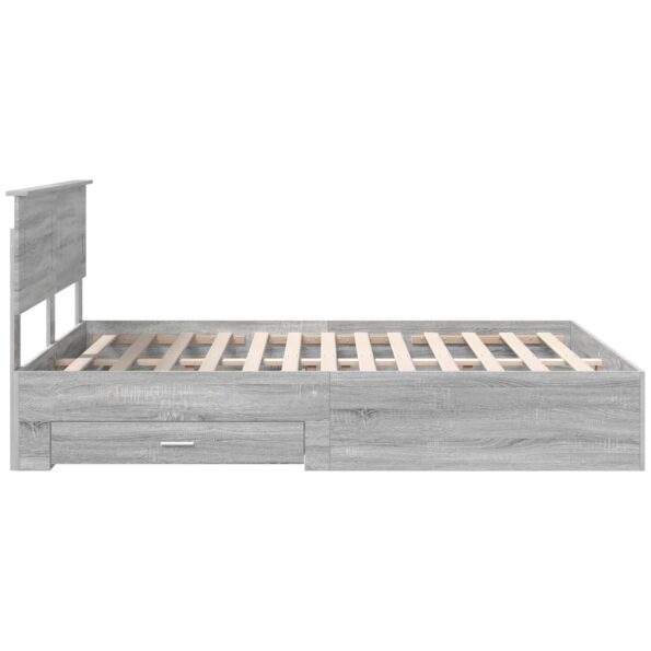 vidaXL Rám postele Sivý Sonoma 140 x 190 cm Kompozitné drevo – Obrázok 9