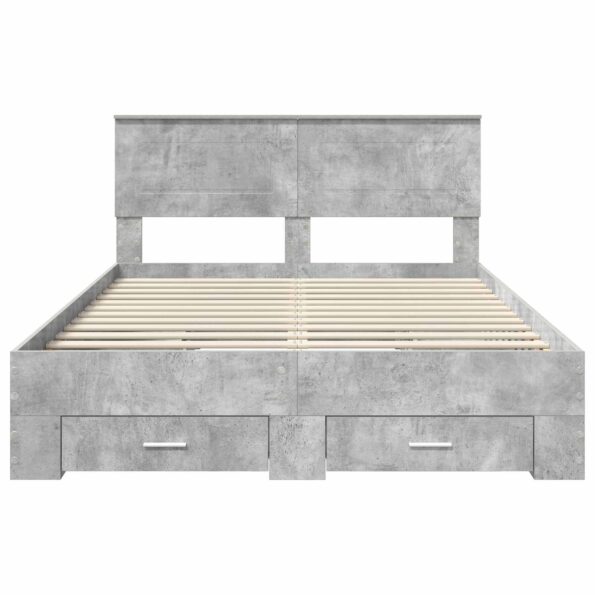 vidaXL Rám postele Betónová šedá 140 x 200 cm Kompozitné drevo – Obrázok 8