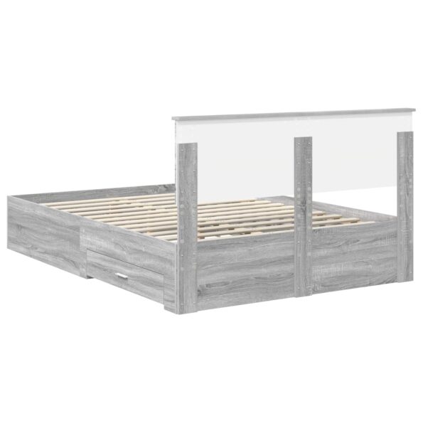 vidaXL Rám postele Sivý Sonoma 140 x 200 cm Kompozitné drevo – Obrázok 10