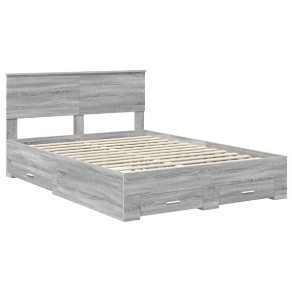 vidaXL Rám postele Sivý Sonoma 140 x 200 cm Kompozitné drevo – Obrázok 4