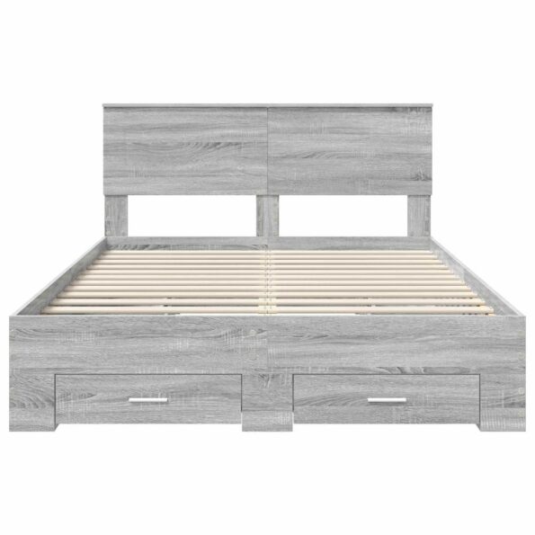 vidaXL Rám postele Sivý Sonoma 140 x 200 cm Kompozitné drevo – Obrázok 8