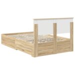vidaXL Rám postele Sonoma dub 135 x 190 cm Kompozitné drevo – Obrázok 10