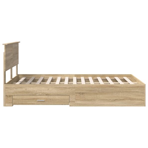 vidaXL Rám postele Sonoma dub 135 x 190 cm Kompozitné drevo – Obrázok 9