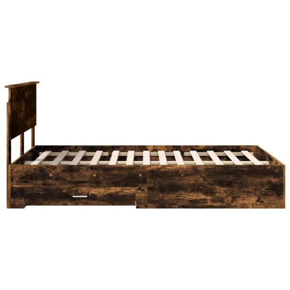 vidaXL Rám postele Dymová dub 135 x 190 cm Kompozitné drevo – Obrázok 9