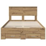 vidaXL Rám postele Remeselný dub 120 x 190 cm Kompozitné drevo – Obrázok 8