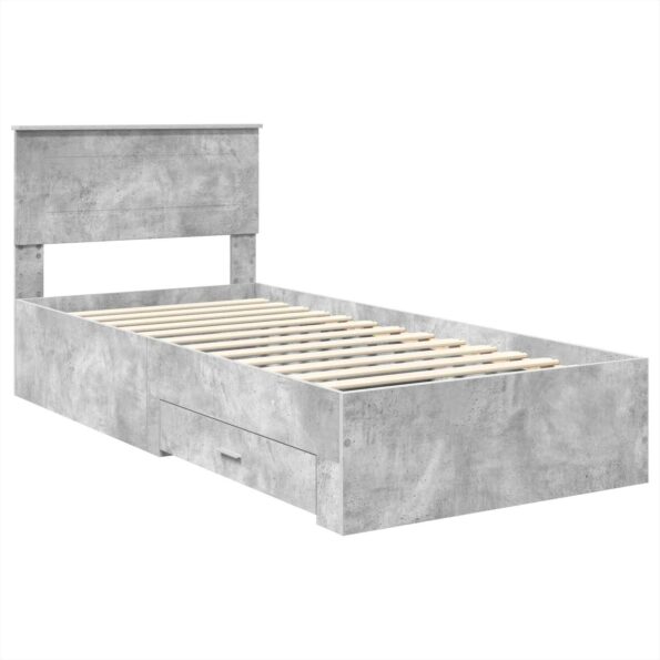 vidaXL Rám postele Betónová šedá 100 x 200 cm Kompozitné drevo – Obrázok 4