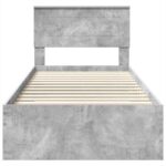 vidaXL Rám postele Betónová šedá 100 x 200 cm Kompozitné drevo – Obrázok 7