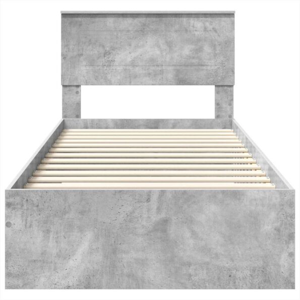 vidaXL Rám postele Betónová šedá 100 x 200 cm Kompozitné drevo – Obrázok 7
