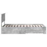 vidaXL Rám postele Betónová šedá 100 x 200 cm Kompozitné drevo – Obrázok 8