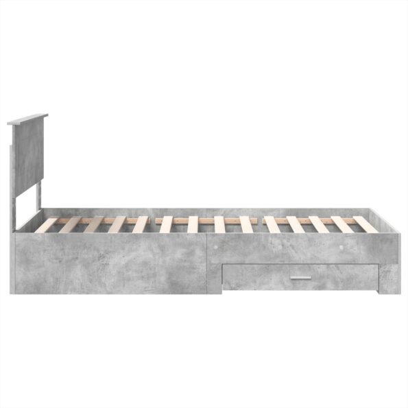 vidaXL Rám postele Betónová šedá 100 x 200 cm Kompozitné drevo – Obrázok 8