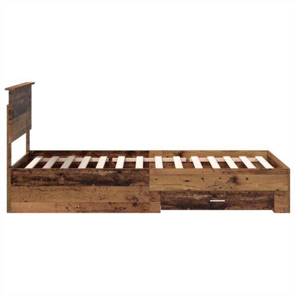 vidaXL Rám postele Staré drevo 100 x 200 cm Kompozitné drevo – Obrázok 8