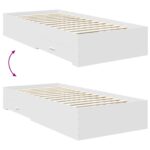 vidaXL Rám postele s čelnou doskou Biela 90 x 190 cm Kompozitné drevo – Obrázok 12