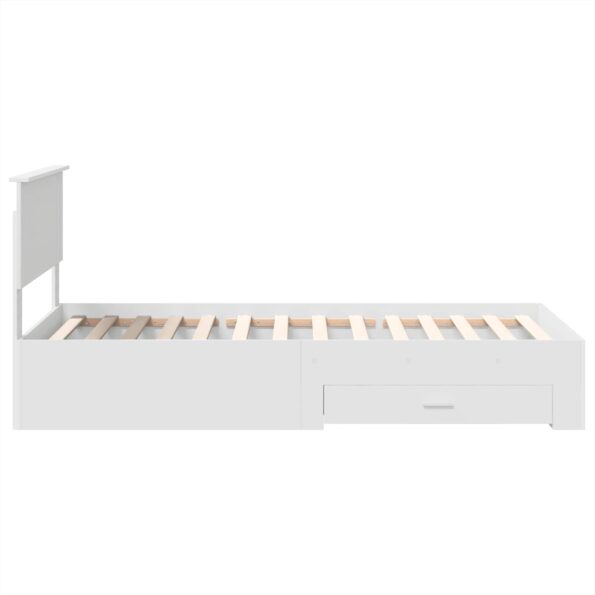 vidaXL Rám postele s čelnou doskou Biela 90 x 190 cm Kompozitné drevo – Obrázok 8