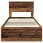 vidaXL Rám postele Staré drevo 90 x 200 cm Kompozitné drevo – Obrázok 7