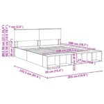 vidaXL Rám postele Sivý Sonoma 200 x 200 cm Kompozitné drevo – Obrázok 13