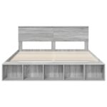 vidaXL Rám postele Sivý Sonoma 200 x 200 cm Kompozitné drevo – Obrázok 7