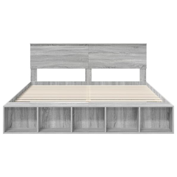 vidaXL Rám postele Sivý Sonoma 200 x 200 cm Kompozitné drevo – Obrázok 7