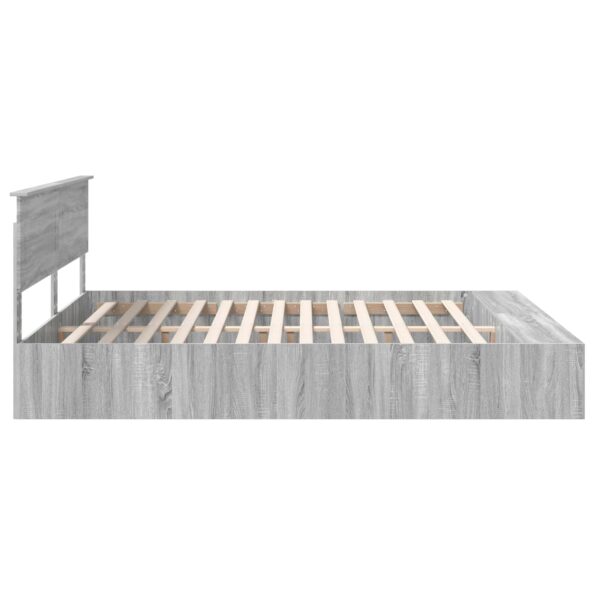 vidaXL Rám postele Sivý Sonoma 200 x 200 cm Kompozitné drevo – Obrázok 8