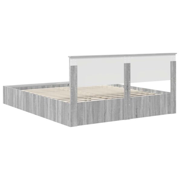 vidaXL Rám postele Sivý Sonoma 200 x 200 cm Kompozitné drevo – Obrázok 9