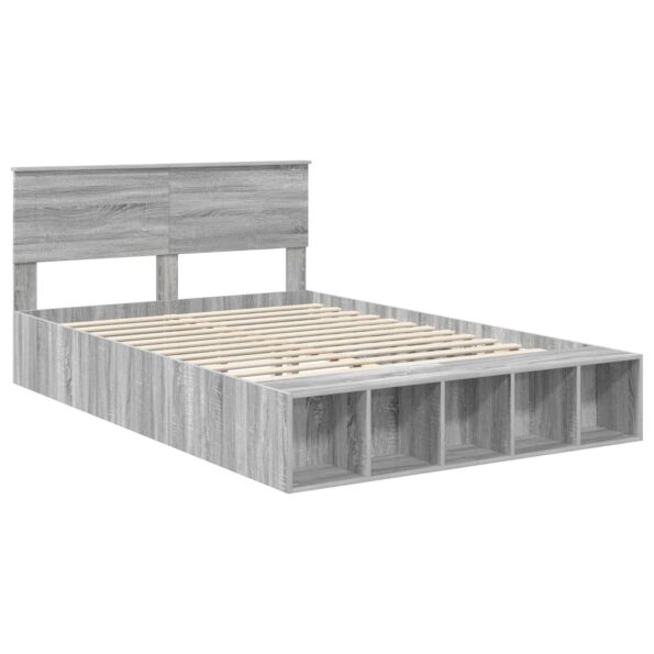 vidaXL Rám postele Sivý Sonoma 150 x 200 cm Kompozitné drevo – Obrázok 4