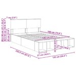 vidaXL Rám postele Sivý Sonoma 140 x 190 cm Kompozitné drevo – Obrázok 13