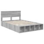 vidaXL Rám postele Sivý Sonoma 140 x 190 cm Kompozitné drevo – Obrázok 4