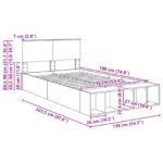 vidaXL Rám postele s poličkou Čierna 135 x 190 cm Kompozitné drevo – Obrázok 13