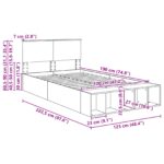 vidaXL Rám postele s poličkou Sonoma dub 120 x 190 cm Kompozitné drevo – Obrázok 13