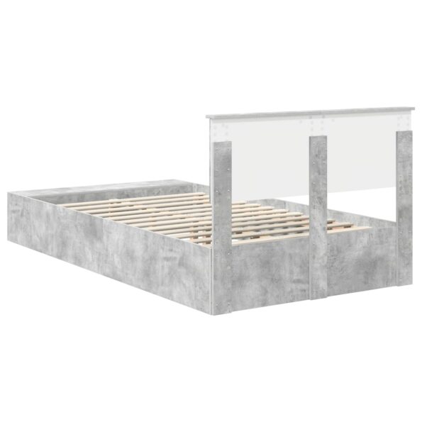 vidaXL Rám postele Betónová šedá 120 x 190 cm Kompozitné drevo – Obrázok 9