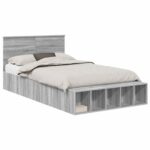vidaXL Rám postele Sivý Sonoma 120 x 190 cm Kompozitné drevo – Obrázok 2