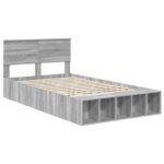 vidaXL Rám postele Sivý Sonoma 120 x 190 cm Kompozitné drevo – Obrázok 4
