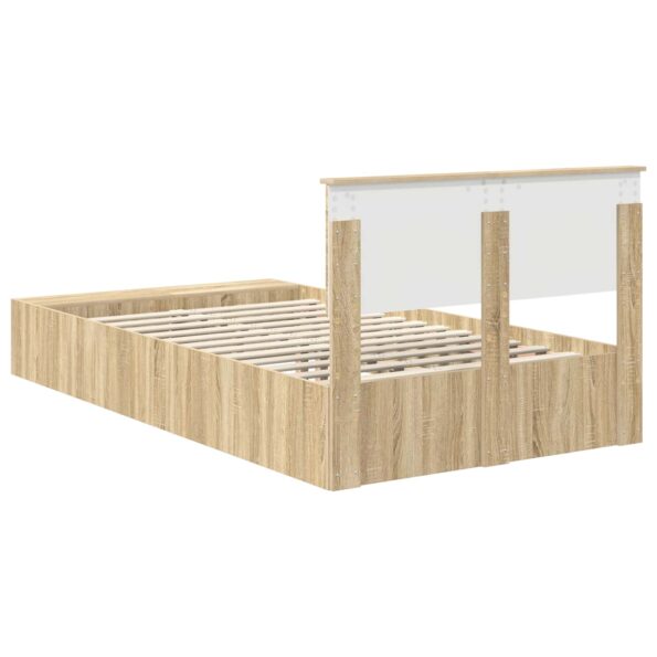 vidaXL Rám postele s poličkou Sonoma dub 120 x 200 cm Kompozitné drevo – Obrázok 9