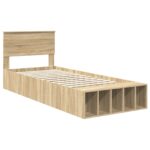 vidaXL Rám postele s poličkou Sonoma dub 100 x 200 cm Kompozitné drevo – Obrázok 4