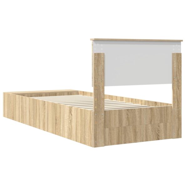 vidaXL Rám postele s poličkou Sonoma dub 100 x 200 cm Kompozitné drevo – Obrázok 9