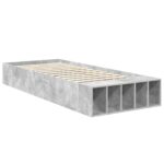 vidaXL Rám postele Betónová šedá 90 x 200 cm Kompozitné drevo – Obrázok 5
