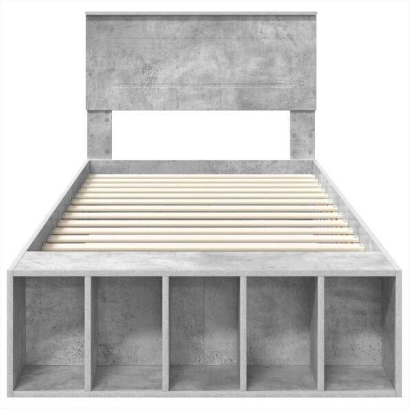 vidaXL Rám postele Betónová šedá 90 x 200 cm Kompozitné drevo – Obrázok 7