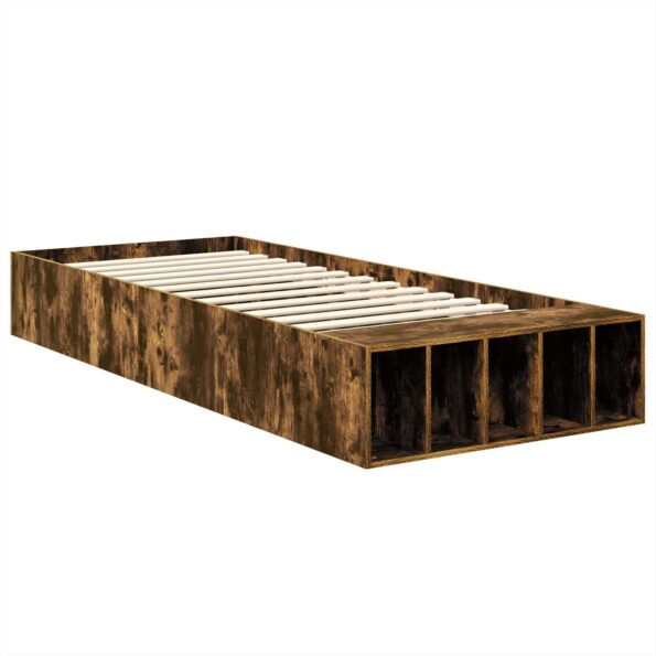 vidaXL Rám postele s poličkou Dymová dub 100 x 200 cm Kompozitné drevo – Obrázok 5