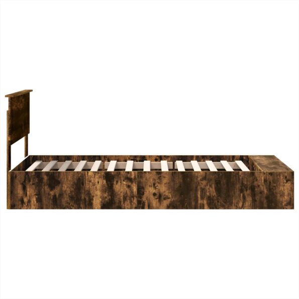 vidaXL Rám postele s poličkou Dymová dub 90 x 190 cm Kompozitné drevo – Obrázok 8