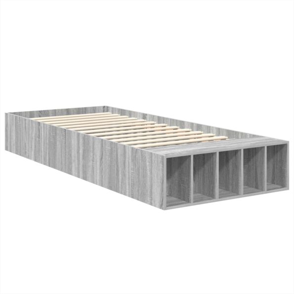 vidaXL Rám postele s poličkou Sivý Sonoma 90 x 190 cm Kompozitné drevo – Obrázok 5