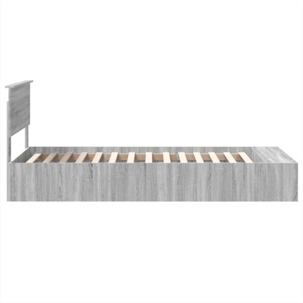 vidaXL Rám postele s poličkou Sivý Sonoma 90 x 190 cm Kompozitné drevo – Obrázok 8