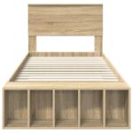 vidaXL Rám postele s poličkou Sonoma dub 90 x 200 cm Kompozitné drevo – Obrázok 7
